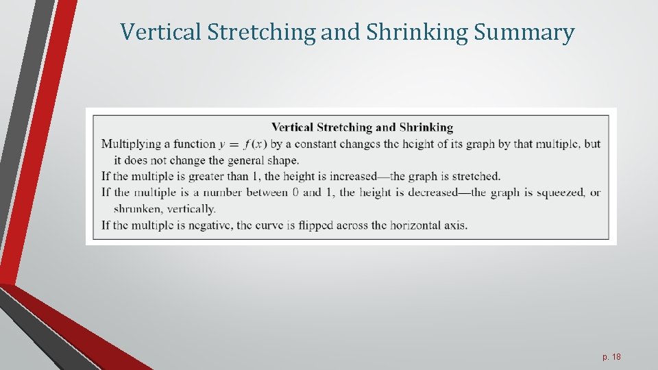 Vertical Stretching and Shrinking Summary p. 18 