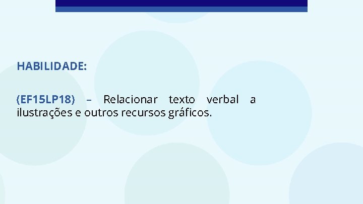 HABILIDADE EF 15 LP 18 Relacionar texto verbal