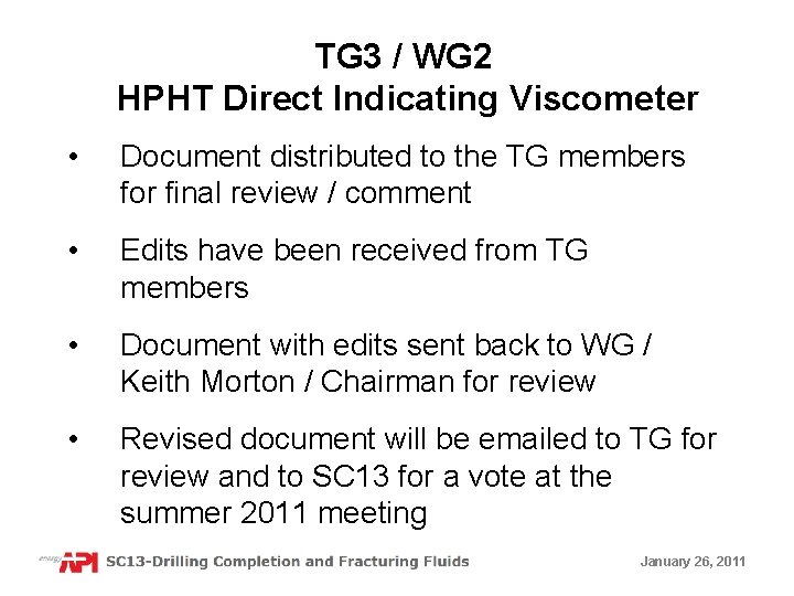 TG 3 / WG 2 HPHT Direct Indicating Viscometer • Document distributed to the