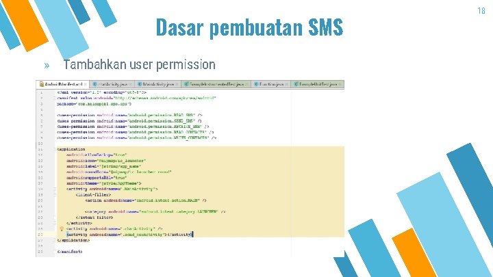 Dasar pembuatan SMS » Tambahkan user permission 18 