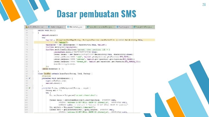 Dasar pembuatan SMS 28 