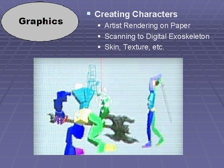 § Creating Characters § § § Artist Rendering on Paper Scanning to Digital Exoskeleton