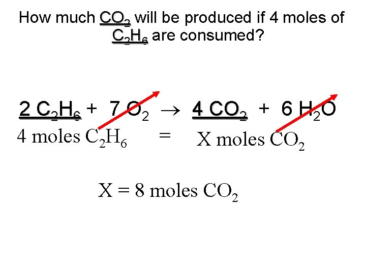 How much CO 2 will be produced if 4 moles of C 2 H