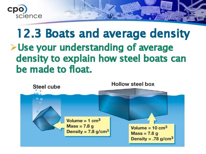 12. 3 Boats and average density ØUse your understanding of average density to explain