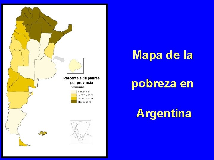 Mapa de la Porcentaje de pobres por provincia pobreza en Argentina 