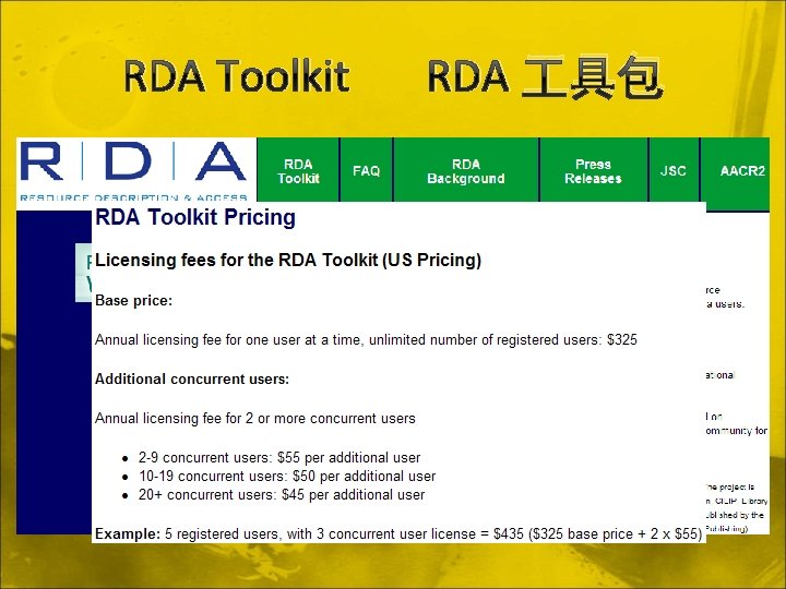 RDA Toolkit RDA 具包 