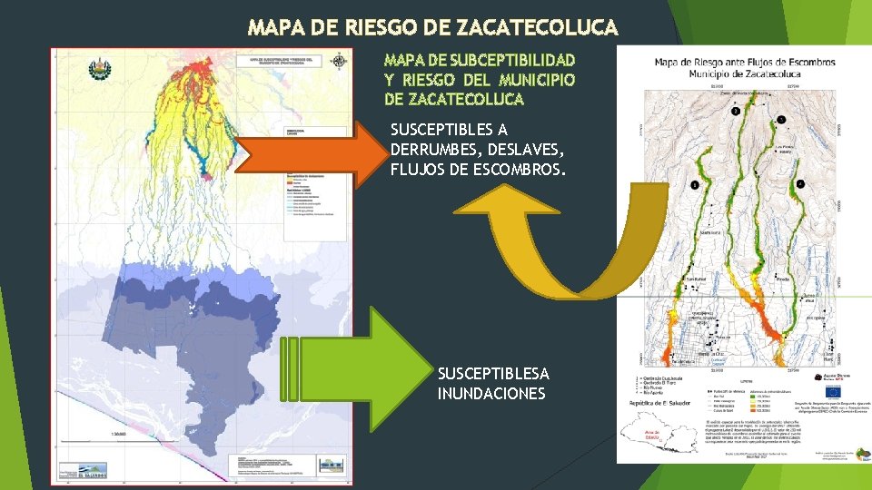 MAPA DE RIESGO DE ZACATECOLUCA MAPA DE SUBCEPTIBILIDAD Y RIESGO DEL MUNICIPIO DE ZACATECOLUCA