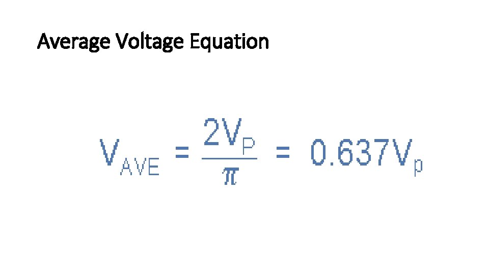 Average Voltage Equation 