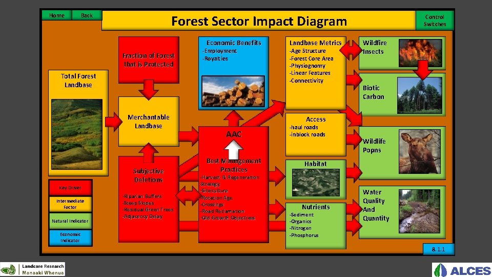 Home Back Forest Sector Impact Diagram Economic Benefits Fraction of Forest that is Protected