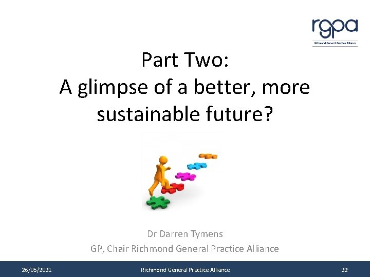 Part Two: A glimpse of a better, more sustainable future? Dr Darren Tymens GP,