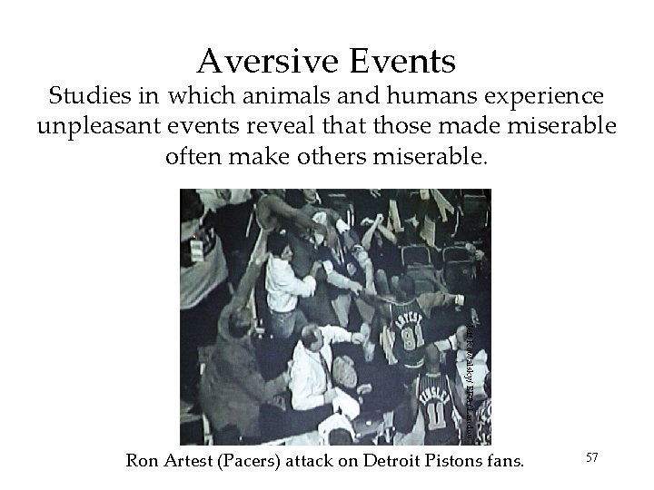 Aversive Events Studies in which animals and humans experience unpleasant events reveal that those