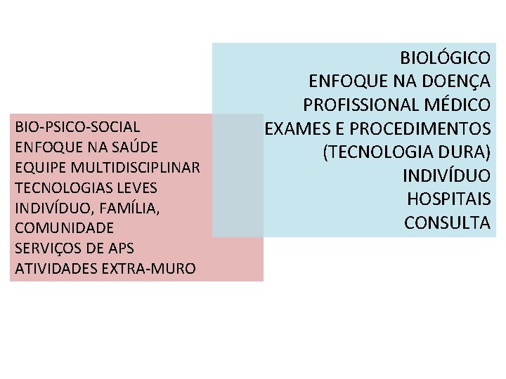 BIO-PSICO-SOCIAL ENFOQUE NA SAÚDE EQUIPE MULTIDISCIPLINAR TECNOLOGIAS LEVES INDIVÍDUO, FAMÍLIA, COMUNIDADE SERVIÇOS DE APS