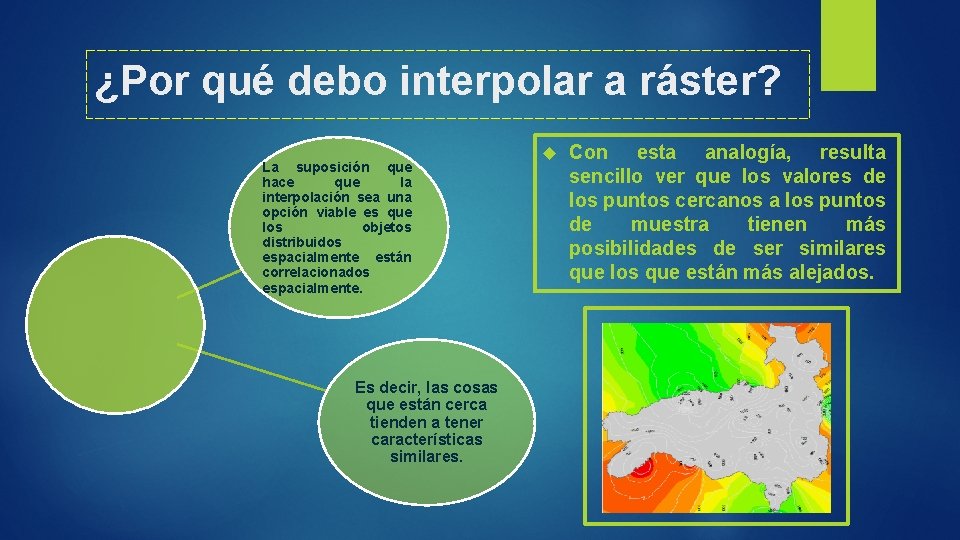 ¿Por qué debo interpolar a ráster? La suposición que hace que la interpolación sea