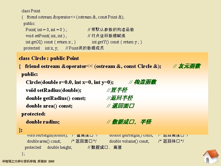 class Point { friend ostream &operator<< (ostream &, const Point &); public: Point( int
