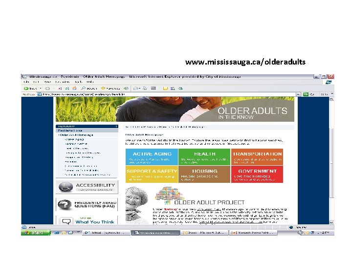 Older Adult Webpage www. mississauga. ca/olderadults 