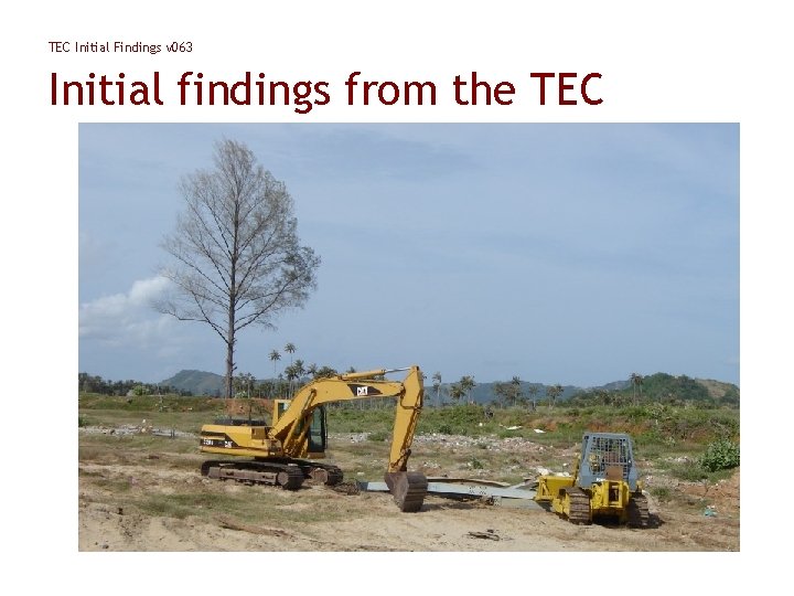 TEC Initial Findings v 063 Initial findings from the TEC 