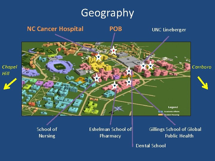 Geography NC Cancer Hospital POB UNC Lineberger Chapel Hill Carrboro School of Nursing Eshelman