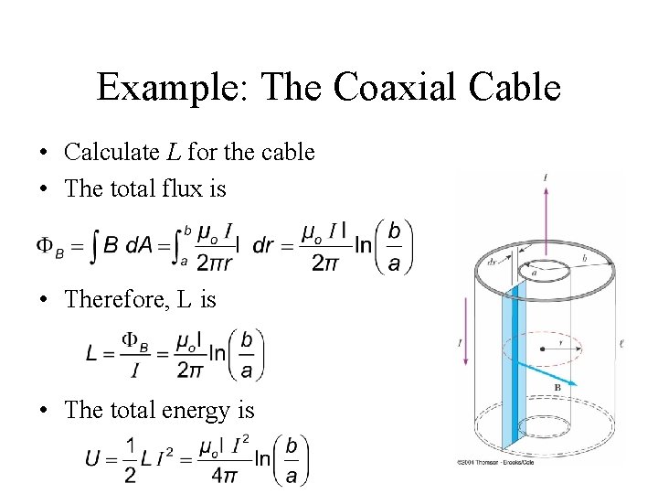 Example: The Coaxial Cable • Calculate L for the cable • The total flux