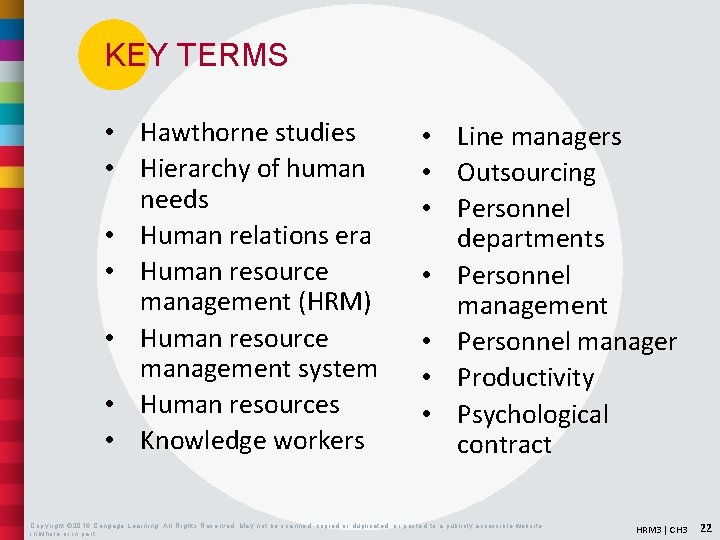 KEY TERMS • Hawthorne studies • Hierarchy of human needs • Human relations era