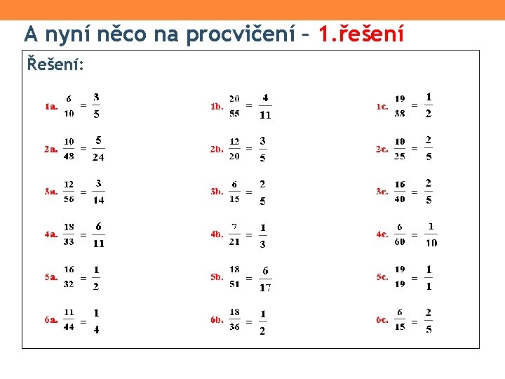 A nyní něco na procvičení – 1. řešení Řešení: 