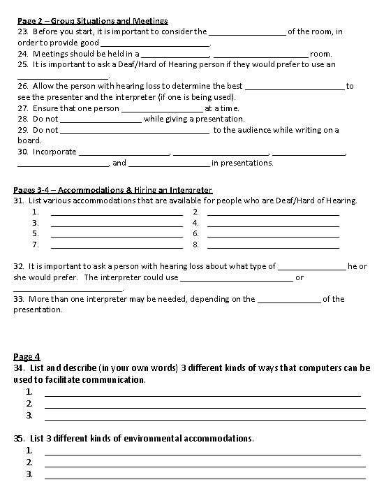 Page 2 – Group Situations and Meetings 23. Before you start, it is important Page 2 – Group Situations and Meetings 23. Before you start, it is important