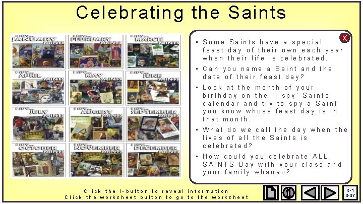 Celebrating the Saints X • Some Saints have a special feast day of their