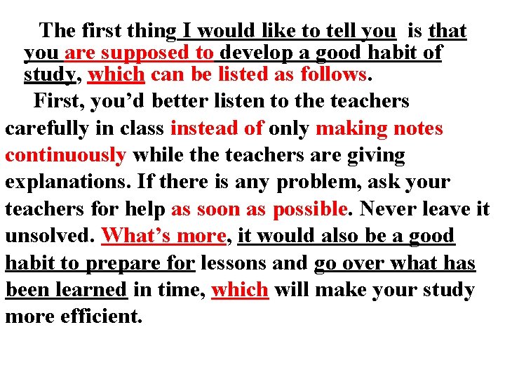 The first thing I would like to tell you is that you are supposed