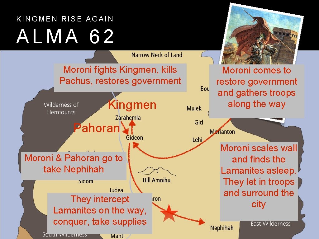 KINGMEN RISE AGAIN ALMA 62 Moroni fights Kingmen, kills Pachus, restores government Kingmen Moroni KINGMEN RISE AGAIN ALMA 62 Moroni fights Kingmen, kills Pachus, restores government Kingmen Moroni