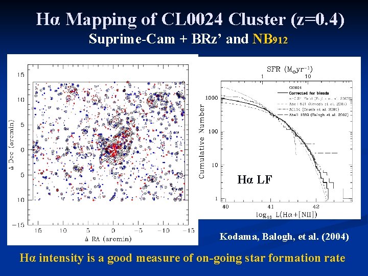 Hα Mapping of CL 0024 Cluster (z=0. 4) Suprime-Cam + BRz’ and NB 912