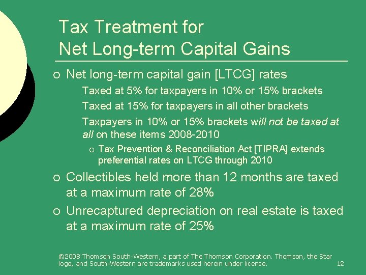 Tax Treatment for Net Long-term Capital Gains ¡ Net long-term capital gain [LTCG] rates