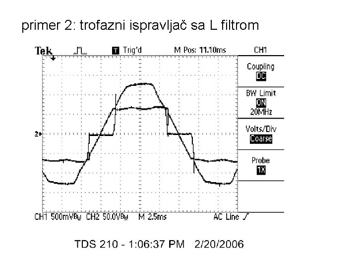 primer 2: trofazni ispravljač sa L filtrom 