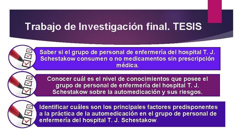 Trabajo de Investigación final. TESIS Saber si el grupo de personal de enfermería del