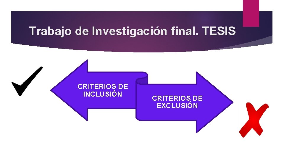 Trabajo de Investigación final. TESIS CRITERIOS DE INCLUSIÓN CRITERIOS DE EXCLUSIÓN 