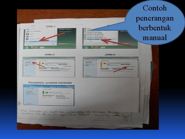 Contoh penerangan berbentuk manual 