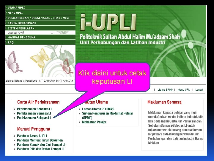 Klik disini untuk cetak keputusan LI 