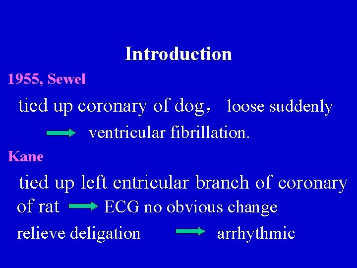 Introduction 1955, Sewel tied up coronary of dog, loose suddenly ventricular fibrillation 。 Kane Introduction 1955, Sewel tied up coronary of dog, loose suddenly ventricular fibrillation 。 Kane