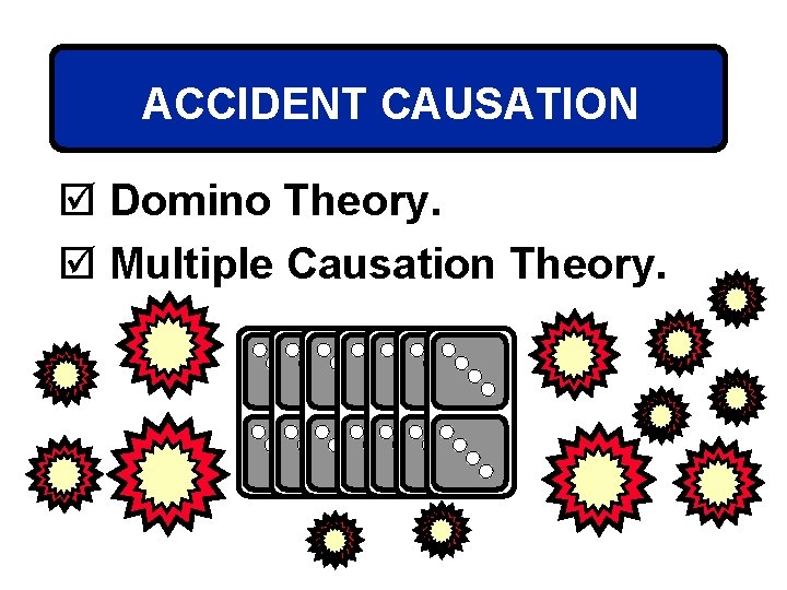 ACCIDENT CAUSATION þ Domino Theory. þ Multiple Causation Theory. 