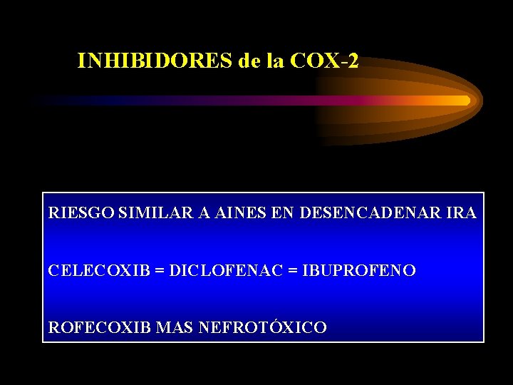INHIBIDORES de la COX-2 RIESGO SIMILAR A AINES EN DESENCADENAR IRA CELECOXIB = DICLOFENAC