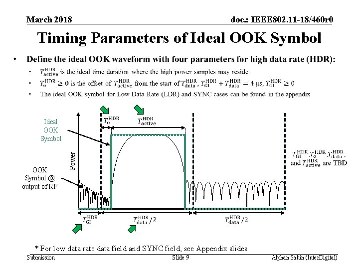March 2018 doc. : IEEE 802. 11 -18/460 r 0 Timing Parameters of Ideal