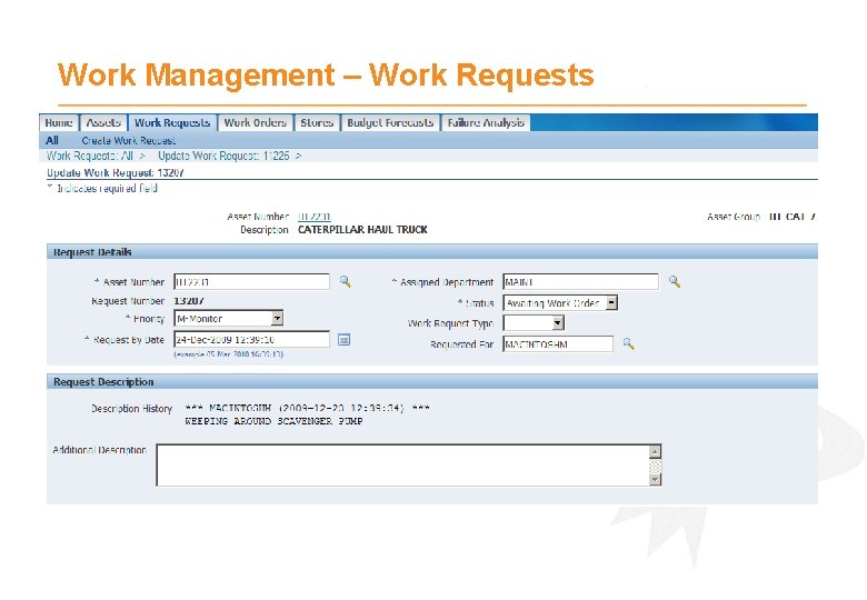 Work Management – Work Requests 