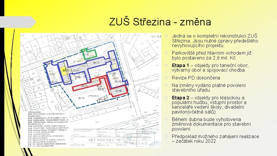 ZUŠ Střezina - změna Jedná se o kompletní rekonstrukci ZUŠ Střezina. Jsou nutné úpravy