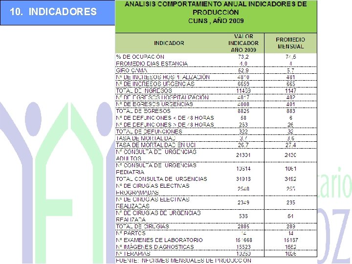 10. INDICADORES 