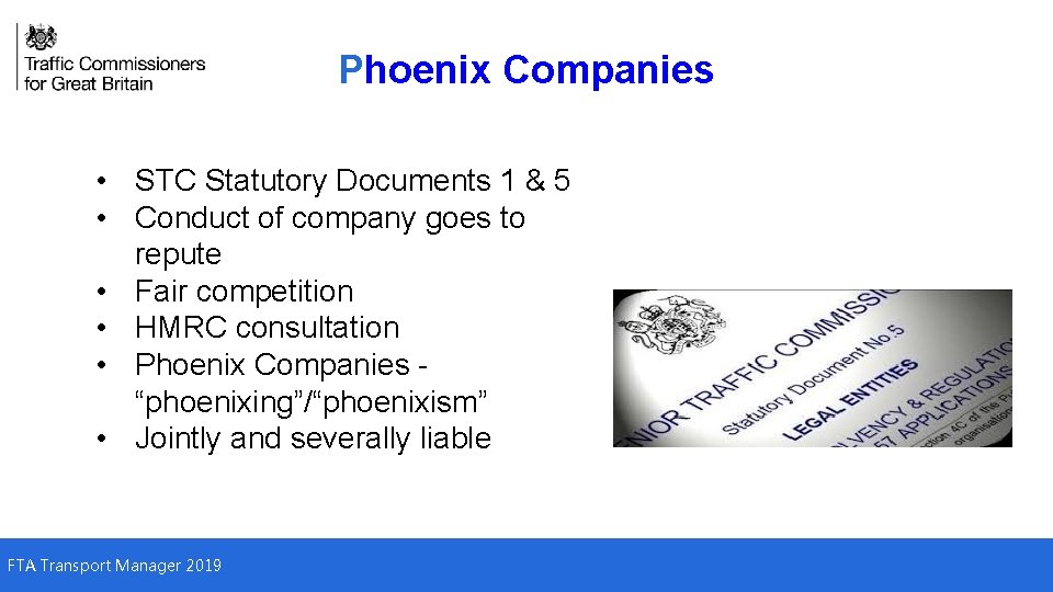 Phoenix Companies • STC Statutory Documents 1 & 5 • Conduct of company goes