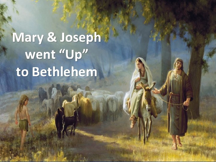 Mary & Joseph went “Up” to Bethlehem 