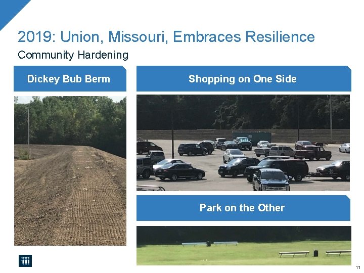 2019: Union, Missouri, Embraces Resilience Community Hardening Dickey Bub Berm Shopping on One Side