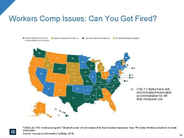 Workers Comp Issues: Can You Get Fired? Only 13 states have antidiscrimination/reasonable accommodation for