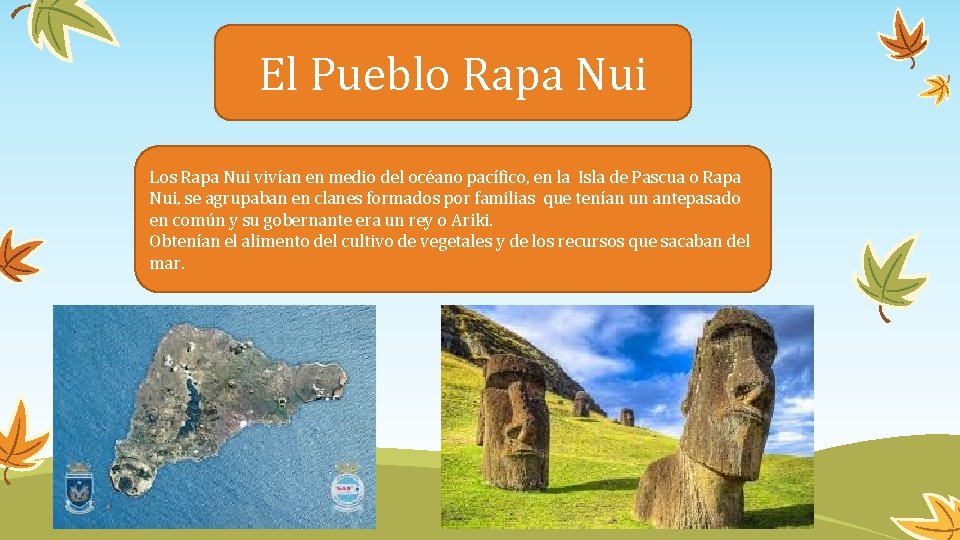 El Pueblo Rapa Nui Los Rapa Nui vivían en medio del océano pacífico, en