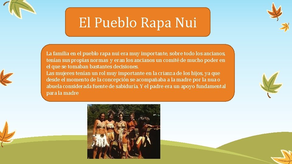 El Pueblo Rapa Nui La familia en el pueblo rapa nui era muy importante,