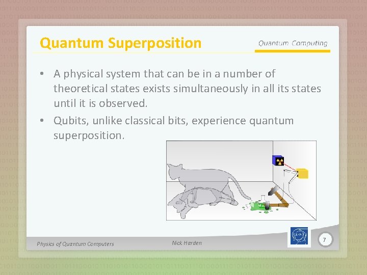 Quantum Superposition • A physical system that can be in a number of theoretical