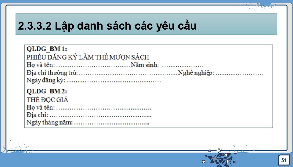 2. 3. 3. 2 Lập danh sách các yêu cầu Jens Martensson 51 